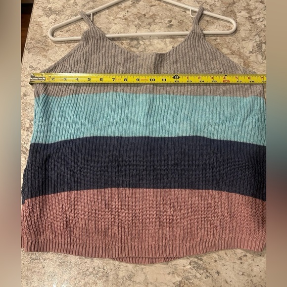 Women’s Striped Color Block Sweater Tank Top Large - Picture 4 of 7